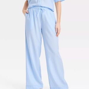 Light Blue Striped Lounge Pants
